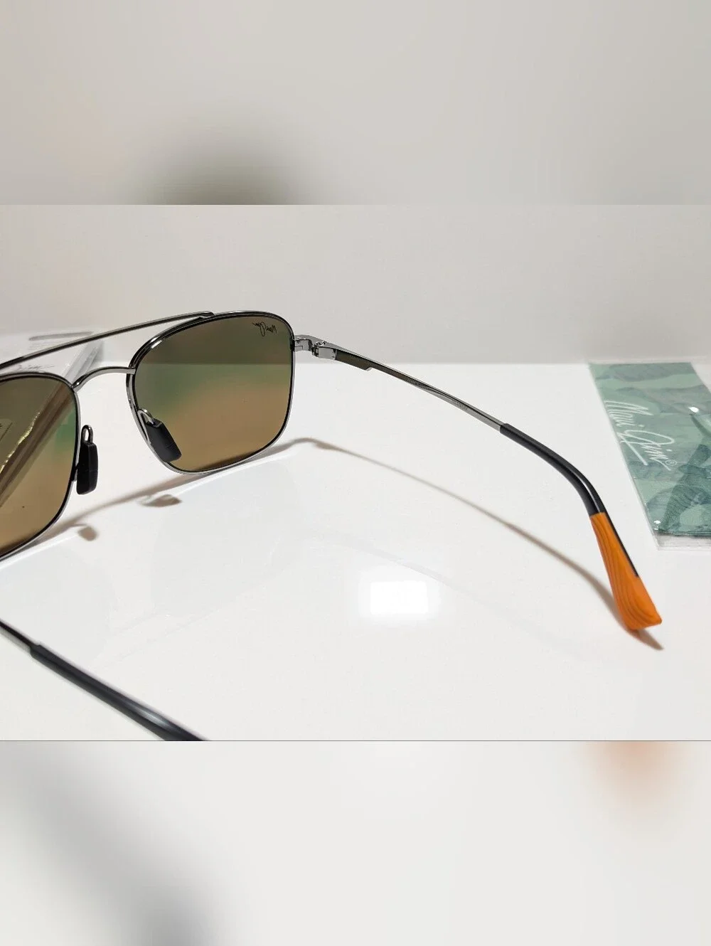 NEW Maui Jim Piwai Asian Fit Ruthenium Polarized Hawaii Lava Sunglasses RM645-17